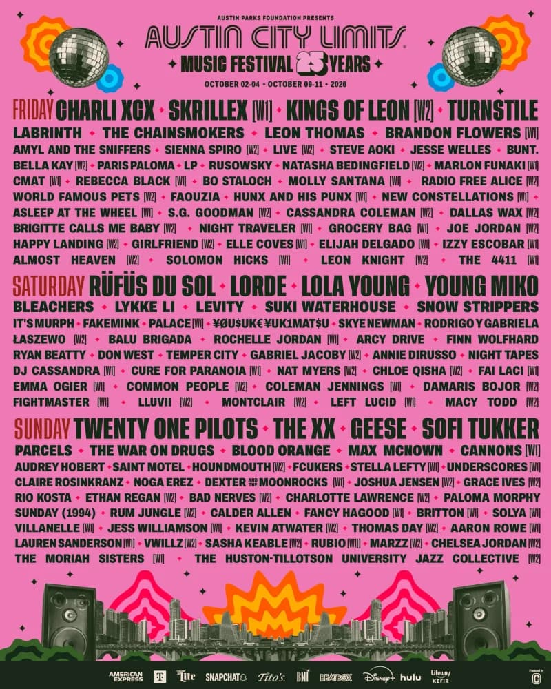 Austin City Limits Music Festival 2026 poster